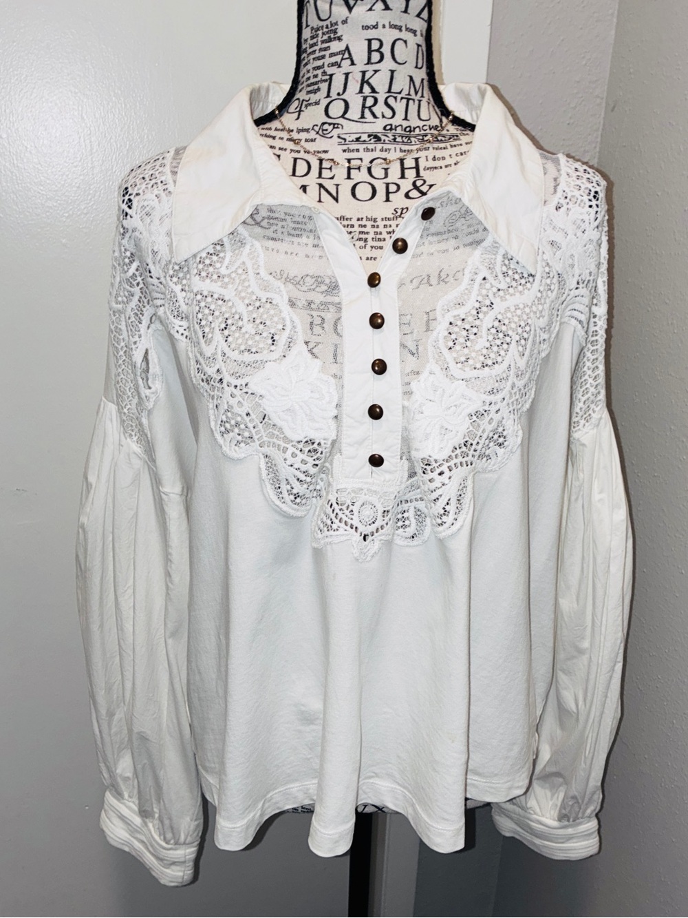 Maeve Balloon-Sleeve Collared Yoke Top from Anthropologie sz medium